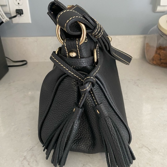 Dooney & Bourke Black Pebble Leather Tassel Shoulder Bag NWT - Picture 6 of 13